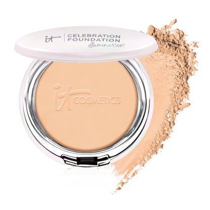 Picture of IT Cosmetics Celebration Foundation Illumination - Anti-Aging, Full Coverage Foundation Powder - With Drops of Light Technology for Added Radiance - Blurs Pores, Wrinkles & Imperfections - 0.3 oz