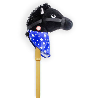 Picture of PonyLand: Music Stick Animal - Black Horse - Music Button, Sturdy Two-Piece Stick W/Colorful Soft Plush Animal Head, Pretend Play Toy, Kids Ages 3+