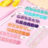 Picture of editTime 5 Boxes Shiny Colorful Nail Art Rhinestones Nail Stone Gems Design Kit and 4 Sheets Flower Nail Art Stickers with a Curved Tweezers and a Nail Brush (5-Multi Shapes Rhinestones)