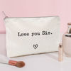 Picture of Love You Sister, Sister Gift, Missing You, Send Love, Makeup Case, Toiletry Bag, Gift for Friend, Makeup Bag for Best Friends (Love you Sis.)