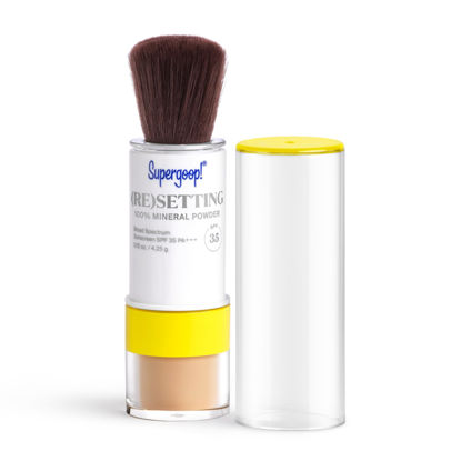 Picture of Supergoop! (Re) setting 100% Mineral Powder, Medium - 0.15 oz - Makeup Setting Powder + Broad Spectrum SPF 35 PA+++ Sunscreen - With Ceramides, Olive Glycerides & Coated Silica Spheres