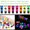 Picture of MEICOLY Glow Blacklight Face Paint,Neon UV Body Paint Set of 8 Tubes Blacklight Reactive Paints,Glow in the Dark Body Paint Neon Party Supplies,Neon Fluorescent Face Paint Blacklight Glow Makeup