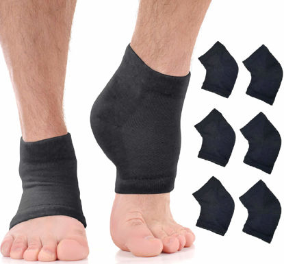 Picture of Moisturizing Socks for Men | Cracked Heel Treatment with Aloe Vera | Moisturizer Foot Callus Remover | Aloe Socks for Cracked Heels & Dry Cracked Feet | Lotion Infused Gel Heel Socks (XL - 3 Pairs)