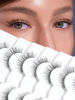 Picture of Wispy Cat Eye Lashes False Eyelashes Natural 10mm Short Lashes Pack Soft Strip Eyelashes 3D Volume C Curl Natural Eyelashes 7 Pair Siligli Eyelashes