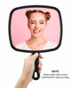 Picture of PROTECLE Extra Large Hand Mirror, Salon Barber Hairdressing Handheld Mirror with Handle (Square Black 9" x 12.4")