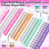 Picture of Bottom Lashes Natural Bottom Lash Clusters 4 Styles Lower Eyelash Extension Individual Lashes 216pcs Clear Thin Band Bottom Eyelashes Clusters DIY Lower Lashes Extensions by calphdiar