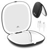 Picture of wobsion Lighted Makeup Mirror with Magnification,Rechargeable 1x/10x Travel Mirror,Portable Comapct Folding Mirror for Bag,Gift,Black