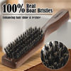 Picture of Mens Wild Boar Bristle Hair Brush for Men - Slick Back Hair Brush - Stiff Bristles for Thick Hair, Natural Black Walnut Wooden Handle Hairbrush, Beard Mustache Brush Comb by GAINWELL