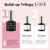 Picture of modelones Builder Nail Gel with Gel Base and Top Coat, Nude Pink Color Builder Nail Kit for Apex Building Nail Thickening Nail Extension, LED Nail Lamp Cured Hard Gel Color Base Gel