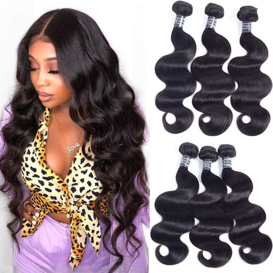 Picture of Amella Hair Brazilian Body Wave Bundles 8A Human Hair Bundles Body Wave 20 20 20inch Brazilian Hair Bundles 100% Unprocessed Virgin Weave Hair Human Bundles
