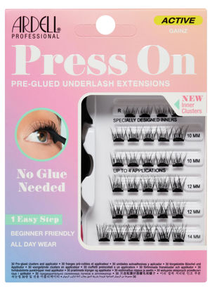 Picture of Ardell Active Press on DIY Lash Clusters, False Eyelashes, Cluster Lashes, Pre-Glued Underlash, Eyelash Extensions, Gainz, 1-pack
