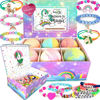 Picture of Unicorn Love Bath Bombs for Girls with Jewelry Inside + Free Jewelry Box - Organic, Skin Moisturizing, Natural Bubble Bath Bombs with Surprise Inside, Valentine's Day Gifts for Kids, Tween Girls