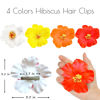Picture of 4Pcs Hawaiian Flower Hair Clips for Women,Plumeria Hibiscus Hair Clips Rose Hair Barrettes 3.5 Inch Artificial Flower Clips,Hair Accessories for Vacation Beach Party, Boho Clips for Girls Wedding