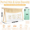 Picture of Boho Clear Makeup Letter Patch Makeup Bag SUN Pouch, Clear Toiletry Bags Travel Small Cute Chenille Letter Cosmetic Zipper Pouch Purse, Transparent Waterproof Makeup Organizer Bag for Women Girls(SUN)