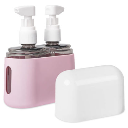 Picture of Yamadura Travel bottles for Toiletries, TSA Approved Travel Containers, Refillable, Portable, Spray Bottles and Pump Bottles with Labels for Creams, Perfumes and Shampoos (Pink)