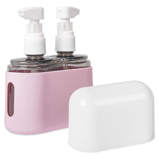 Picture of Yamadura Travel bottles for Toiletries, TSA Approved Travel Containers, Refillable, Portable, Spray Bottles and Pump Bottles with Labels for Creams, Perfumes and Shampoos (Pink)