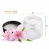 Picture of 2oz Glass Jars 24 Pack, Hoa Kinh Mini Round Clear Glass Jars with Inner Liners and Black Lids, Perfect for Storing Lotions, Powders and Ointments.