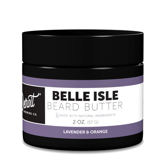 Picture of Detroit Grooming Co. Men's Beard Butter - Soften, Thicken, Hydrate, and Rejuvenate Your Beard with Safflower Oil and Shea Butter- Beard Care - Styling Essentials - 2oz (Lavender & Orange)