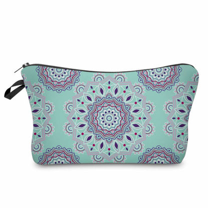 Picture of Deanfun Cosmetic Bag for Women, Mandala Flowers Waterproof Makeup Bags Roomy Toiletry Pouch Travel Accessories Gifts (51456)