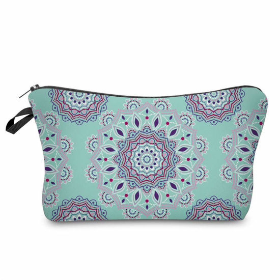Picture of Deanfun Cosmetic Bag for Women, Mandala Flowers Waterproof Makeup Bags Roomy Toiletry Pouch Travel Accessories Gifts (51456)