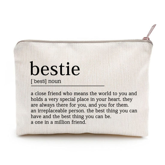 Picture of You Are Loved You Are Enough Makeup Case Self-Worth Cosmetic Bag Positive Affirmation Toiletry Bag Gift Motivation Quotes Sister Gift (Bestie)