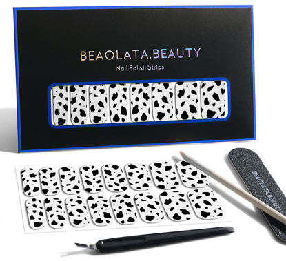 Picture of Beaolata Nail Polish Strips, 32 Nail Wraps, Nail Stickers, Gel Nail Strips, Easy Apply& Remove, Long Lasting, Safe for Nails, Salon Quality(Milk 02)