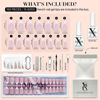 Picture of SXC Cosmetics French Tip Press On Nails Pink Series, Medium Almond X-Pro Tips Starter Kit
