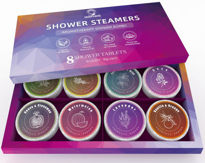 Picture of Shower Steamers Aromatherapy 8-Pack Shower Bombs, Valentines Day Gifts for Her Girlfriend Daughter Wife, Organic Essential Oils Relaxation & Self Care Unique Birthday Gifts for Women or Men Him