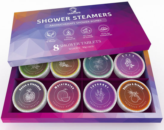 Picture of Shower Steamers Aromatherapy 8-Pack Shower Bombs, Valentines Day Gifts for Her Girlfriend Daughter Wife, Organic Essential Oils Relaxation & Self Care Unique Birthday Gifts for Women or Men Him