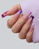 Picture of BTArtboxnails XCOATTIPS Purple French Tip Press On Nails - Long Press On Nails Square, Soft Gel Nail Tips, 150Pcs Soak Off Acrylic Pink Fake Nail Extension in 15 Sizes