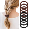 Picture of 8PCS Silk Hair Scrunchies, 100% Mulberry Silk, Small Hair Ties For Women, Skinny Silk Scrunchie for Ponytail Curly Hair