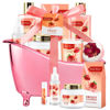 Picture of Valentines Day Gifts for Her Gift Baskets for Women, Saint Roy Spa Gifts for Mom Strawberry Scent - Rich in Jojoba Oil & Shea Butter with Body Lotion, Bath Bomb, Care Package for Women, Birthday Gift