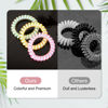 Picture of JessLab Spiral Hair Ties, 10 Pcs Traceless Phone Cord Hair Ties Plastic Coil Hair Ties Ponytail Holders No-Damage Hair Accessory for Girls Women Ladies, Color Assorted, Set 13