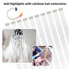 Picture of RINBOOOL White Hair Extensions Clip in, 22 Inch 10 Pcs Long Straight Colored, for Kids Girls Women Highlights Party, Synthetic