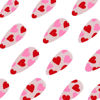 Picture of Valentines Press on Nails Medium Almond Fake Nails with Pink Red Heart Designs Kiss False Nails Glossy Heart Nails Reusable Valentines Day Nails for Women Girls Holiday Manicure 24pcs