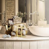 Picture of Valentines Day Gifts Home Spa Gift Basket, Luxury 13pc Bath & Body Set Men & Women, White Rose & Jasmine Scent - Shower Gel, Bubble Bath, Body Scrub, Salts, 6 Bath Bombs, Pouf, Cosmetic Bag & Gold Tub