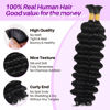 Picture of Human Braiding Hair for Boho Braids, Deep Wave Bulk Boho Braids Human Hair for Boho Knotless Braids Curly Bohemian Water Wave Boho Hair for Braiding 70g 16 Inch Natural Color (2 No Weft Bundles/Pack)