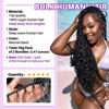 Picture of Human Braiding Hair for Boho Braids, Deep Wave Bulk Boho Braids Human Hair for Boho Knotless Braids Curly Bohemian Water Wave Boho Hair for Braiding 70g 16 Inch Natural Color (2 No Weft Bundles/Pack)