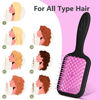 Picture of SHINLEA Vented Detangling Brush for Curly Thick Hair, Wave-Shaped Bristles for Scalp Massage, Anti-Tangle Hairbrush for Women, Men and Teens, Purple