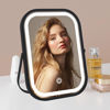 Picture of YEKKOPT Travel Mirror with Lights, Small LED Makeup Mirror with Lights,Portable Desk Mirror 1200mAh Battery,3 Color Modes,Dimmable Touch Screen, Tabletop Folding Compact Mirror,Women Gift