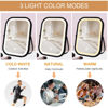 Picture of YEKKOPT Travel Mirror with Lights, Small LED Makeup Mirror with Lights,Portable Desk Mirror 1200mAh Battery,3 Color Modes,Dimmable Touch Screen, Tabletop Folding Compact Mirror,Women Gift