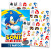 Picture of Sonic Temporary Tattoos for Kids and Adults - 75 Sonic the Hedgehog Tattoos For Party Favors Goodie Bags and More (Sonic Party Supplies Bundle)
