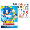 Picture of Sonic Temporary Tattoos for Kids and Adults - 75 Sonic the Hedgehog Tattoos For Party Favors Goodie Bags and More (Sonic Party Supplies Bundle)