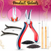Picture of Andou | 14 Colors | 3500 Strands | Heat Resistant Hair Tinsel Kit For Girls, Women & Kids | 48 Inch | One Wooden Threader & Crochet | One Plier | Two Hair Clips | Two Hundred Beads