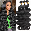 Picture of 12A Body Wave Bundles Human Hair 16 18 20 Inch Human Hair Bundles 100% Unprocessed Brazilian Virgin Hair 3 Bundles weave for Black Women Natural Color