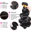 Picture of 12A Body Wave Bundles Human Hair 16 18 20 Inch Human Hair Bundles 100% Unprocessed Brazilian Virgin Hair 3 Bundles weave for Black Women Natural Color