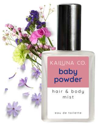 Picture of Baby Powder Natural Hair & Body Mist Spray, Pure Essential and Fragrance Oils, Alcohol-Free, Handmade in California, 0.5Fl Oz