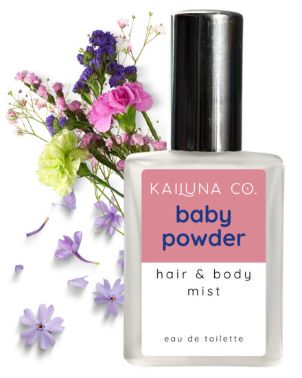 Picture of Baby Powder Natural Hair & Body Mist Spray, Pure Essential and Fragrance Oils, Alcohol-Free, Handmade in California, 0.5Fl Oz