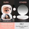 Picture of Mocado Compact LED Travel Makeup Mirror - 4 Inches 1X/10X Magnification Travel Mirror with Light Dimmable Double Sides Lighted USB Rechargeable Compact Mirror for Purse,Pocket,Travel(Wine Red)