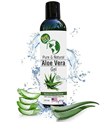 Picture of Earth's Daughter Organic Aloe Vera from 100% Pure and Natural Cold Pressed Aloe with 8 oz Disc Top Dispenser - Great for Face - Hair - Sunburn - Dry Skin